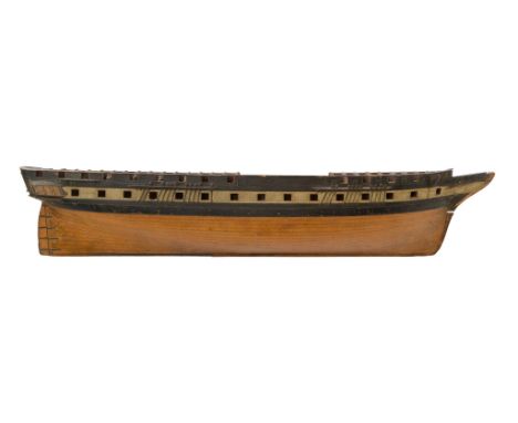 A DOCKYARD HALF MODEL FOR THE MODIFIED 'CONSTANCE' CLASS 50-GUN FRIGATE PHAETON, BY JOSEPH WHITE, COWES, CIRCA 1845, planked 