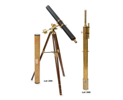 A 2óIN. SINGLE DRAW ASTRONOMICAL TELESCOPE BY J.K.M. HOLMES & CO. LTD, CIRCA 1955, unsigned, the 39in. wooden tube with crack
