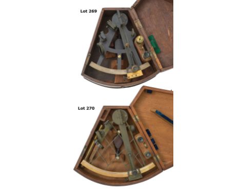  A 7«IN. RADIUS VERNIER OCTANT BY FRODSHAM & KEEN, LIVERPOOL, CIRCA 1860, the oxidised brass T-frame with arch signed as per 