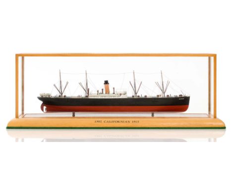 A DETAILED 32FT:1IN SCALE MODEL OF THE LEYLAND LINE PASSENGER/CARGO SHIP CALIFORNIAN [1902], modelled by R.A. Wilson with mas