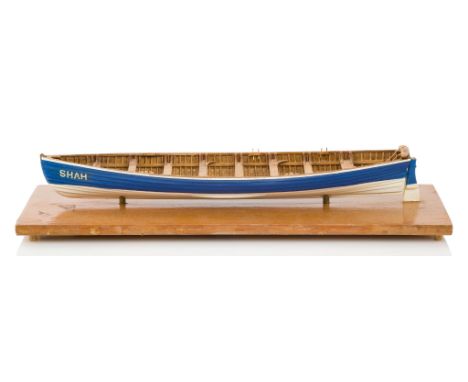 A SCALE MODEL OF THE PILOT GIG SHAH OF 1826, modelled in fruit woods, fully framed with clinker-built planking, bottom boards