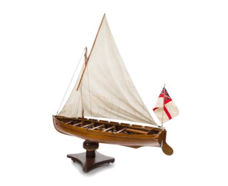 A 1:5 SCALE ROYAL NAVY CADET TRAINING MODEL FOR A SAILING AND PULLING CUTTER GIG, CIRCA 1890, constructed and fitted as in au