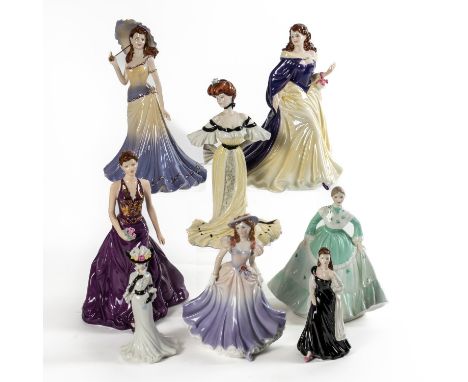 COALPORT; SIX VARIOUS FIGURES (8)To include, Lady Francis, Debutant of The Year Make a Wish Ball, Ladies of Fashion Merry Chr