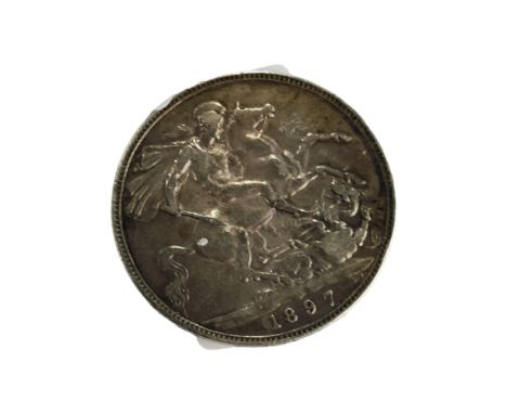 VICTORIAN SILVER CROWN COIN 1897 