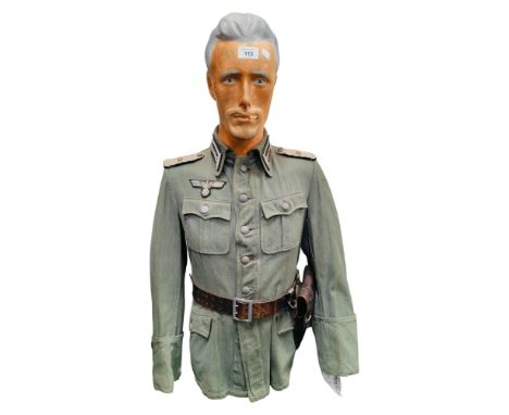 ORIGINAL WORLD WAR 2 GERMAN OFFICERS TUNIC WITH BELT AND HOLSTER 