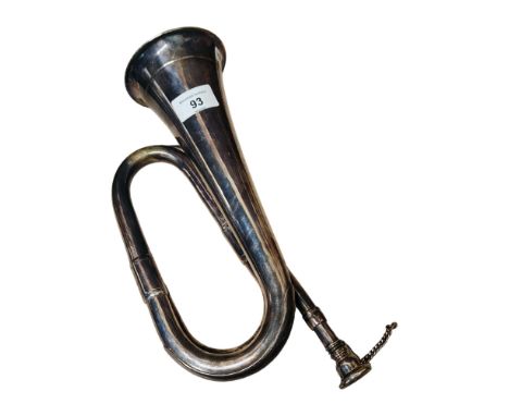 BUGLE ENGRAVED 'THE LAST AND THE FIRST AUCTO SPLENDORE RESURGO - TO THE NORTHERN IRELAND GARRISON SUPPORT UNIT FROM LIEUTENAN