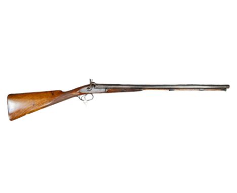 WARD &amp; SONS. DOUBLE BARREL SIDE BY SIDE SHOTGUN BY WARD &amp; SONS. MECHANISM WORKING. DAMASCUS BARRELS. WOODEN RAMROD WI