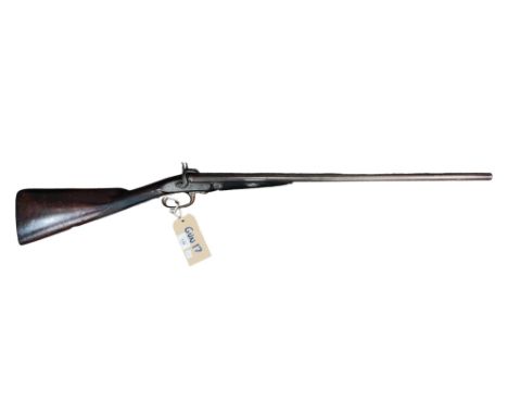 DOUBLE BARREL PINFIRE SIDE BY SIDE SHOTGUN. MECHANISM TEMPERMENTAL - IN STITCHING JUST NEEDS OILED.  LOCKS SIGNED W.RICHARDS 
