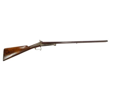 M.ARDENT A LEIGE DOUSLE BARREL PERCUSSION PINFIRE SHOTGUN. MECHANISM WORKING. UNDER LEVER BREACH BARREL. LOCKS ENGRAVED WITH 