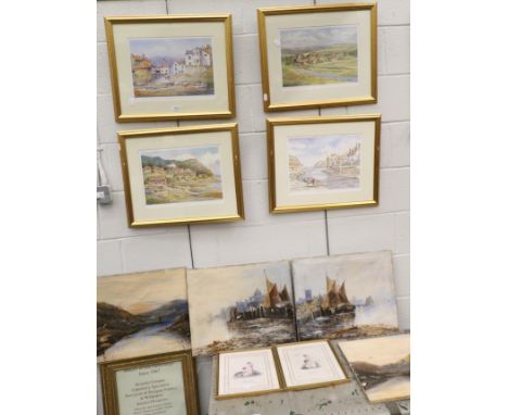 J. Day, a pair of maritime scenes, together with two lake landscapes by a similar hand, signed T. Mason and another indistinc