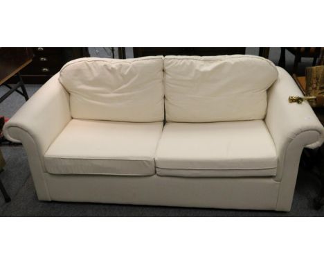 Cream upholstered sofa bed 