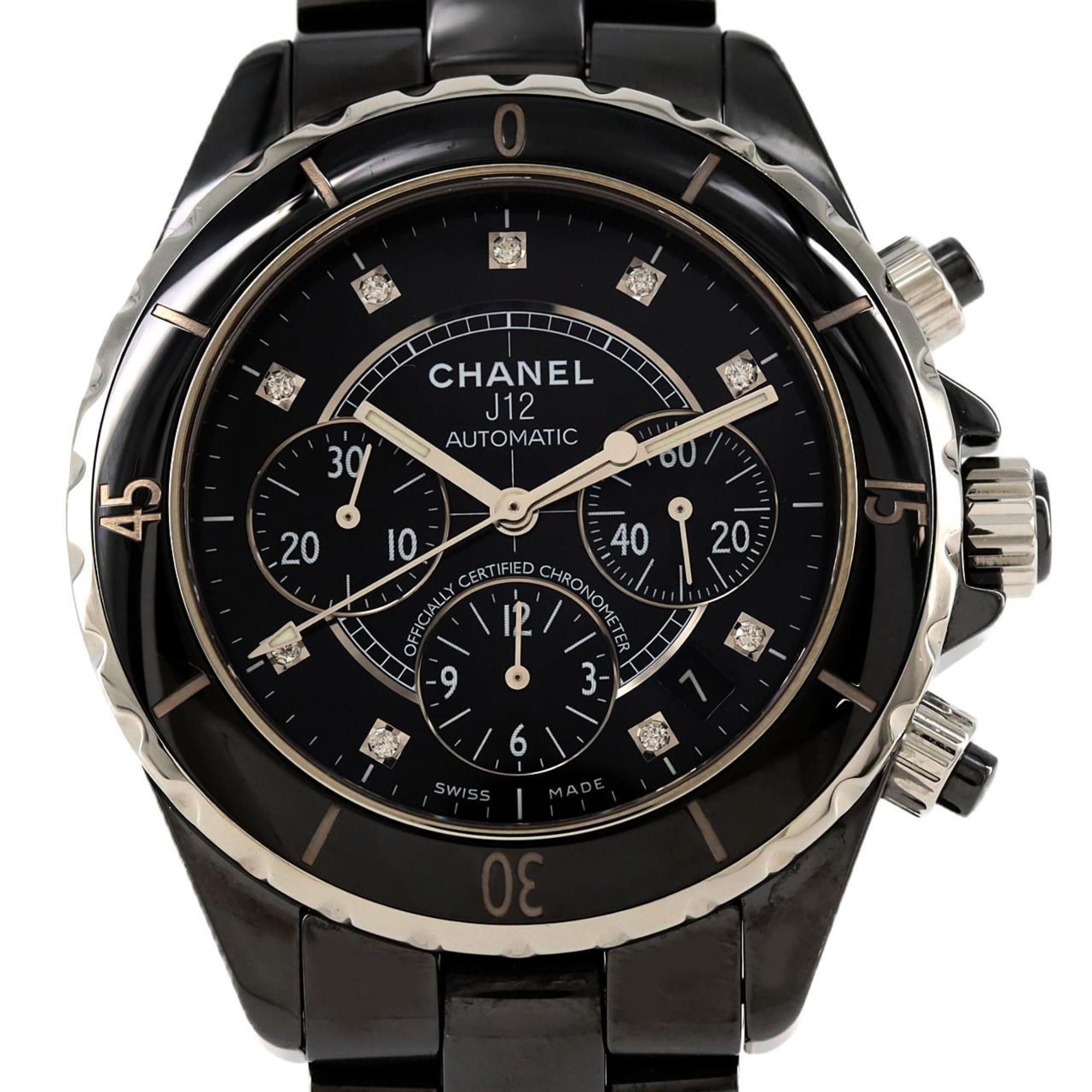 Chanel J12 Chronograph Ceramic 9P H2419 Wristwatch Automatic