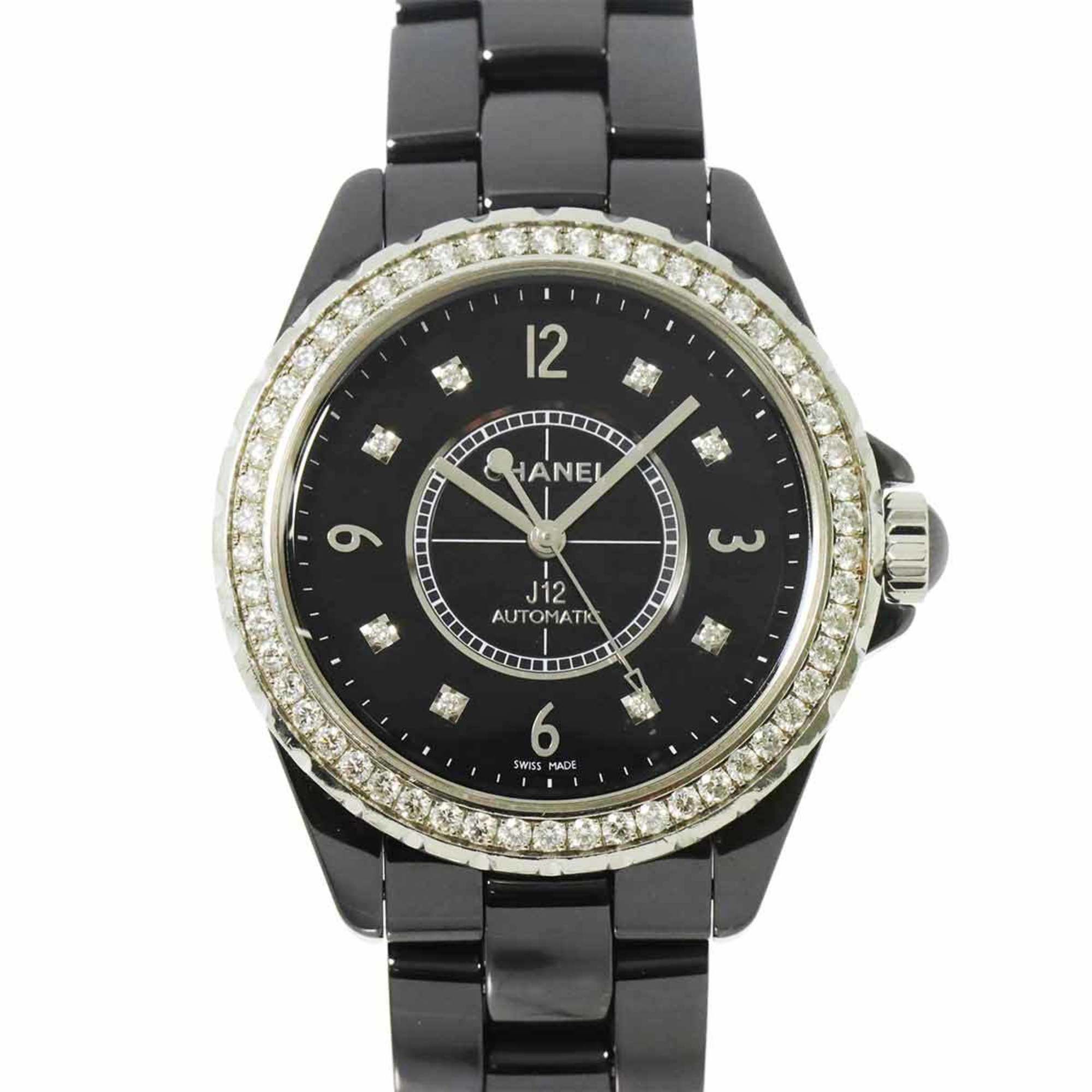 CHANEL J12 H3109 Diamond Bezel 38mm Men's Watch 8P Black Ceramic Automatic
