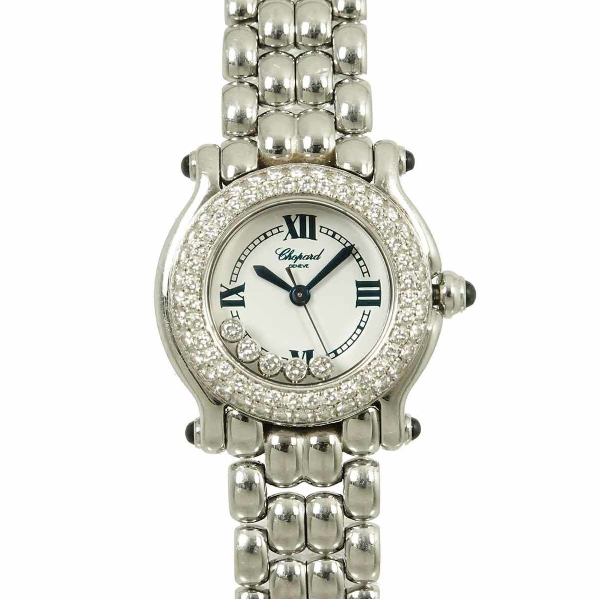 Chopard Happy Sport 27/8294-23 Diamond Bezel Women's Watch with 5 Diamonds and White Quartz Movement