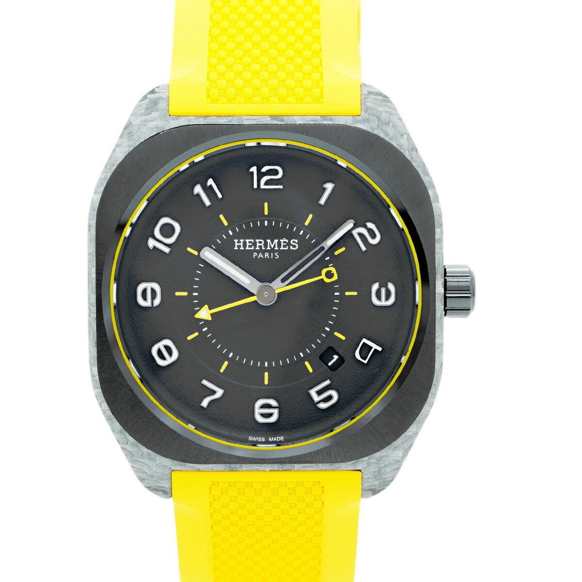 Hermès H08 Glass Fiber SP1.746 Men's Black Dial Watch