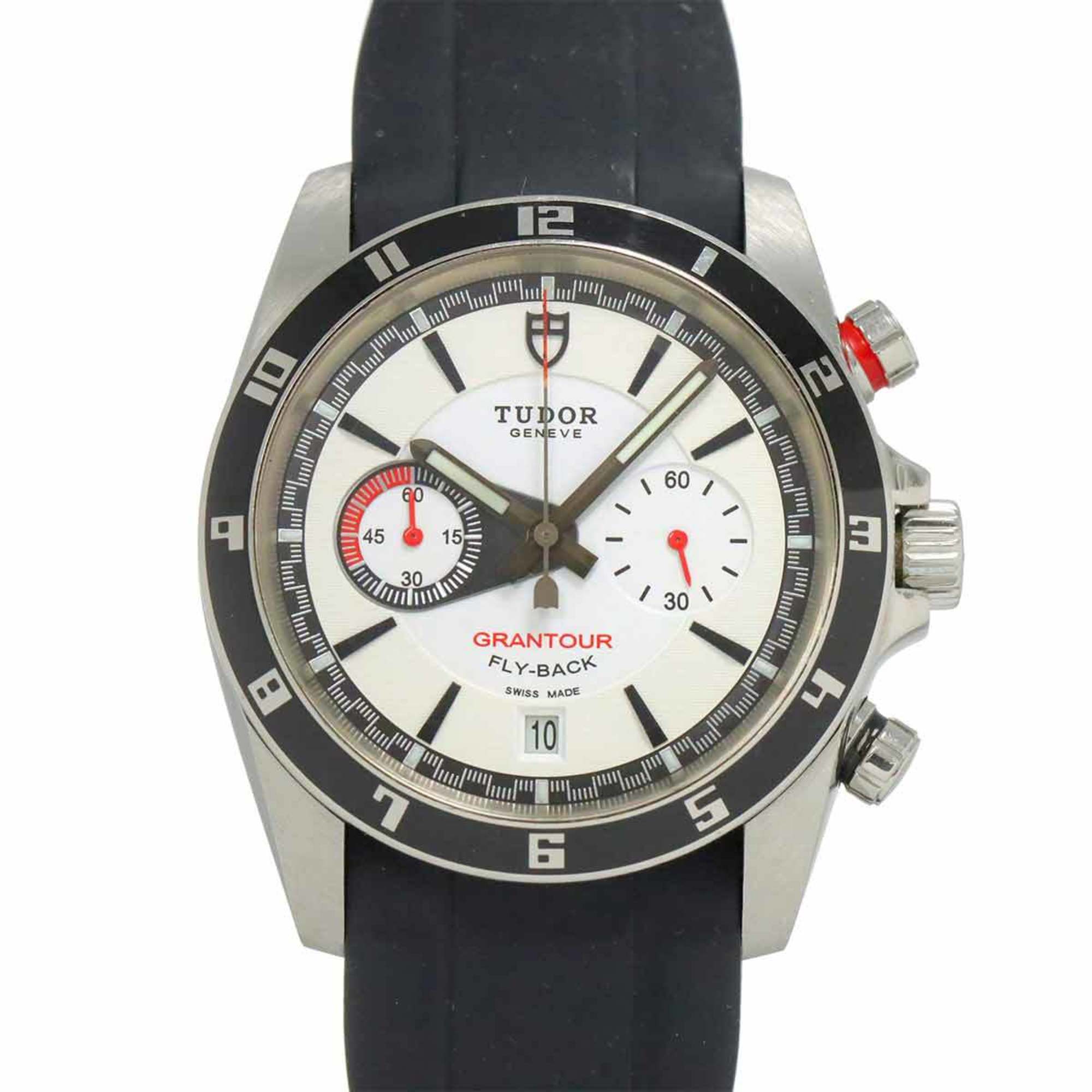 Tudor Grantour Chrono Flyback 20550N Men's Watch with Date Display, White, Automatic