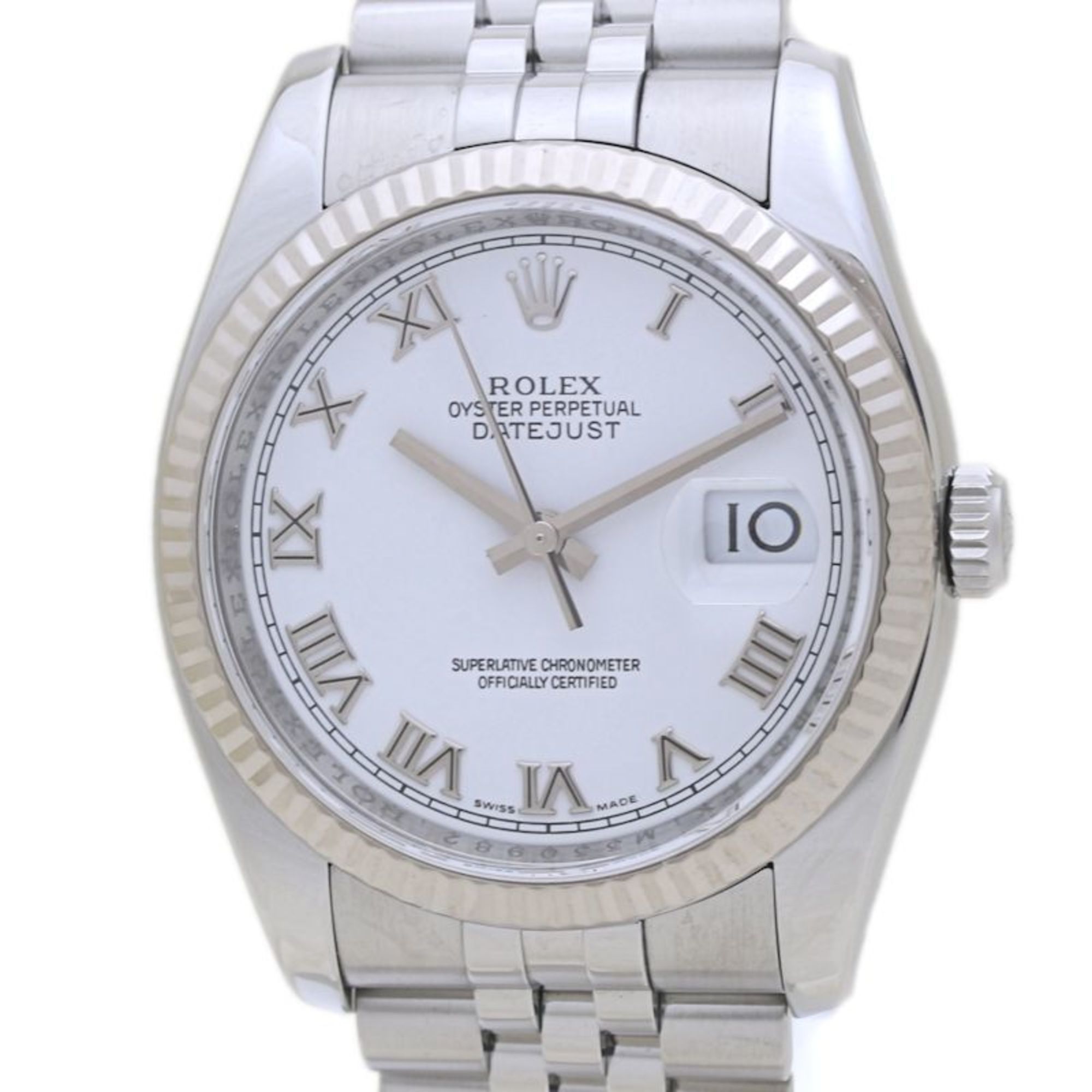 ROLEX Rolex Datejust White Roman numerals 116234 M-number Men's Watch in 18K Gold and Stainless Stee