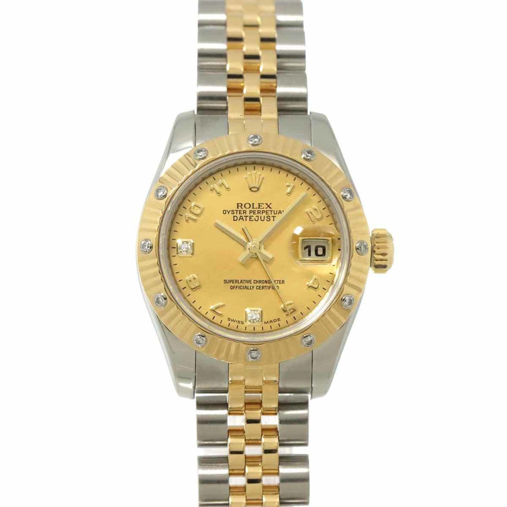 Rolex Datejust 179313 2BR D Roulette Two-tone Women's Watch with Diamonds, Gold Dust, and 18K Yellow