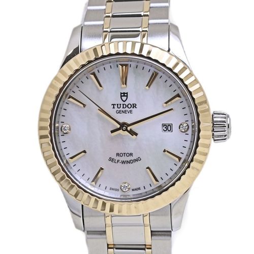 TUDOR Tudor Style 3-Piece Diamond Watch M12113-0017 Women's 18K Yellow Gold and Stainless Steel 4009