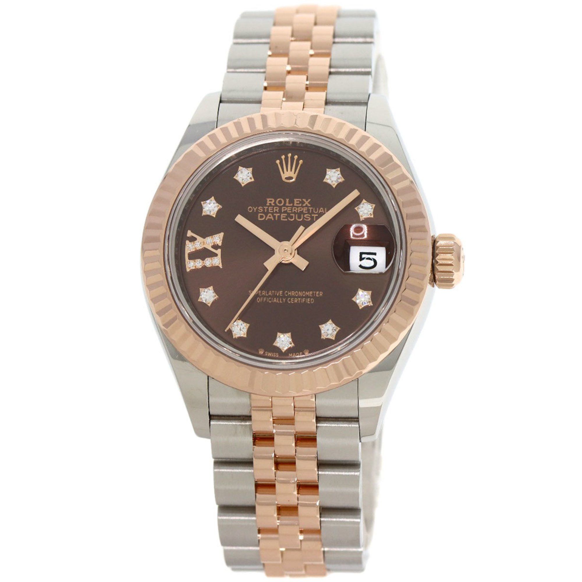 Rolex 279171G Datejust 9P Star Diamond Watch Stainless Steel SSxK18PG Everose Gold Ladies ROLEX