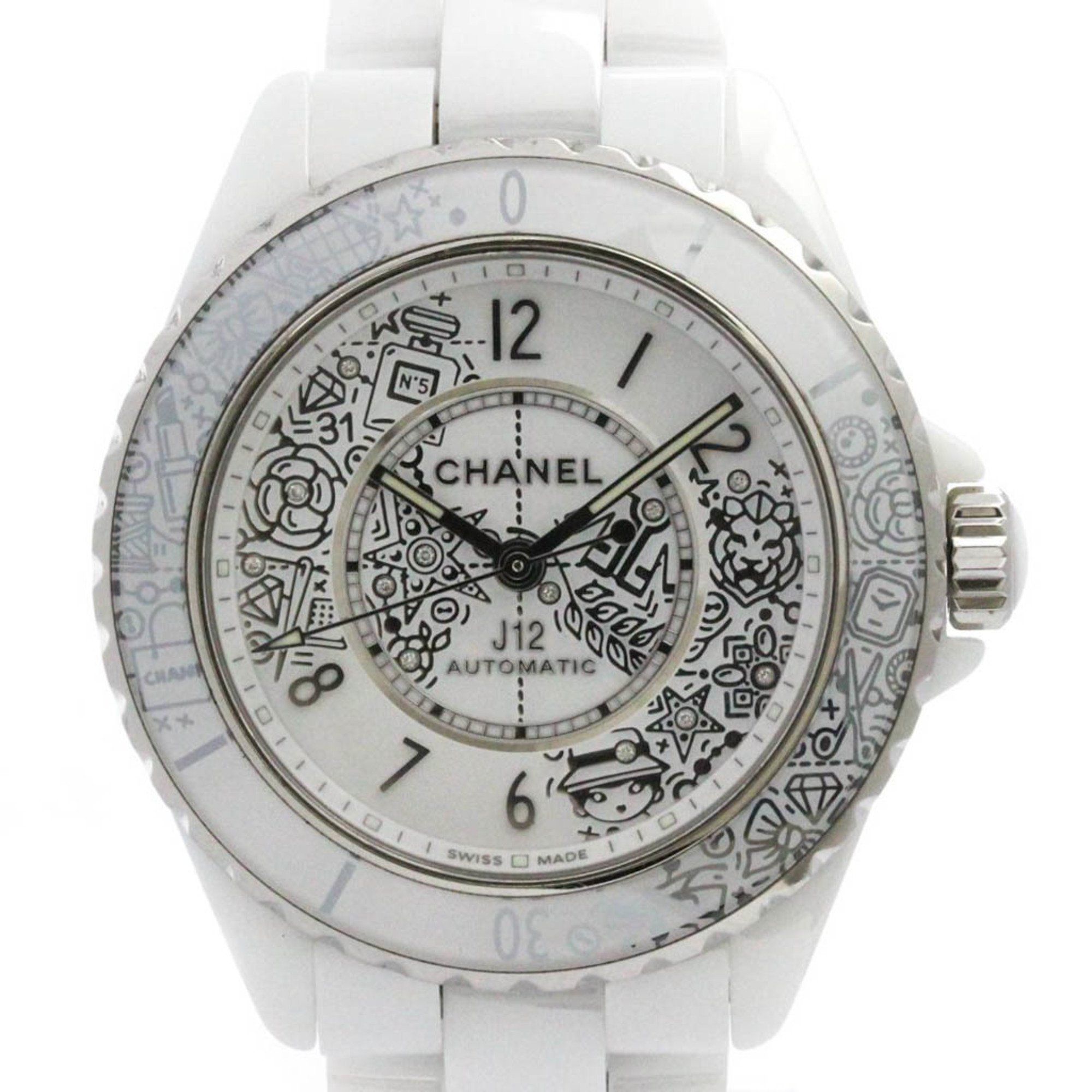 CHANEL J12 Ceramic Automatic Mens Watch H6476 Polished