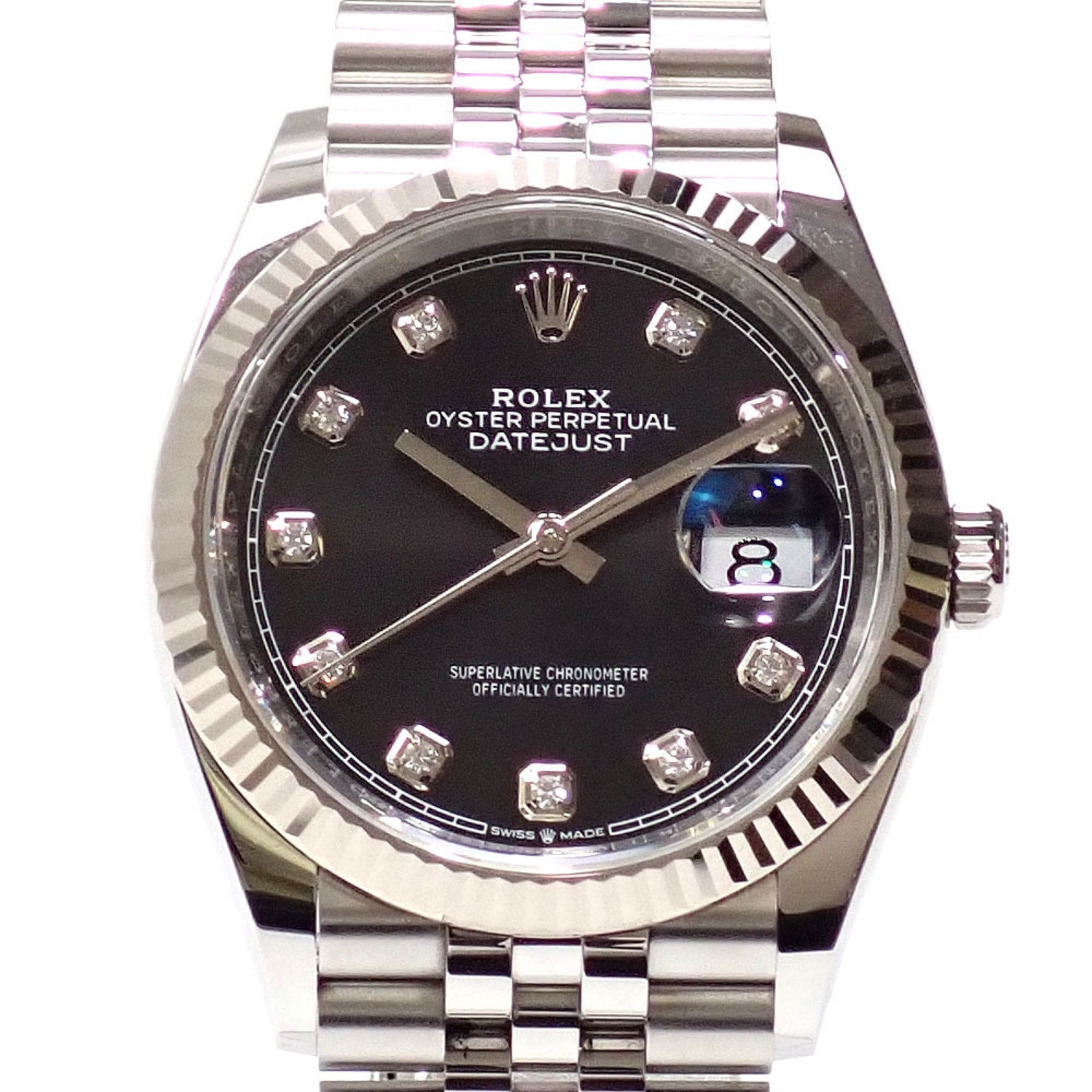 Rolex Datejust Men's 126234 Automatic, Random Number, Stainless Steel, White Gold, Diamond-Set Watch