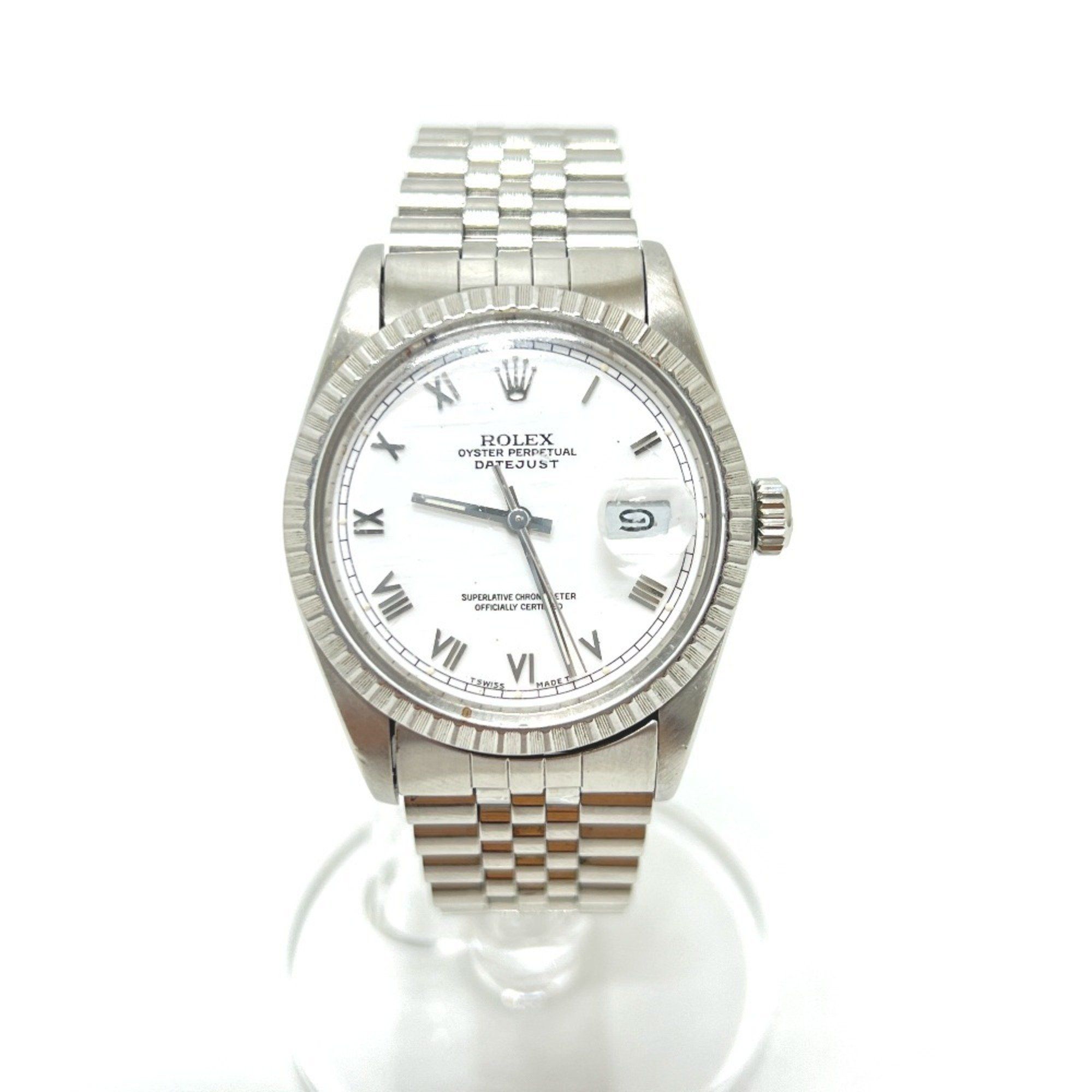 ROLEX Datejust 16030 Automatic Watch, Stainless Steel/White, Men's, Silver