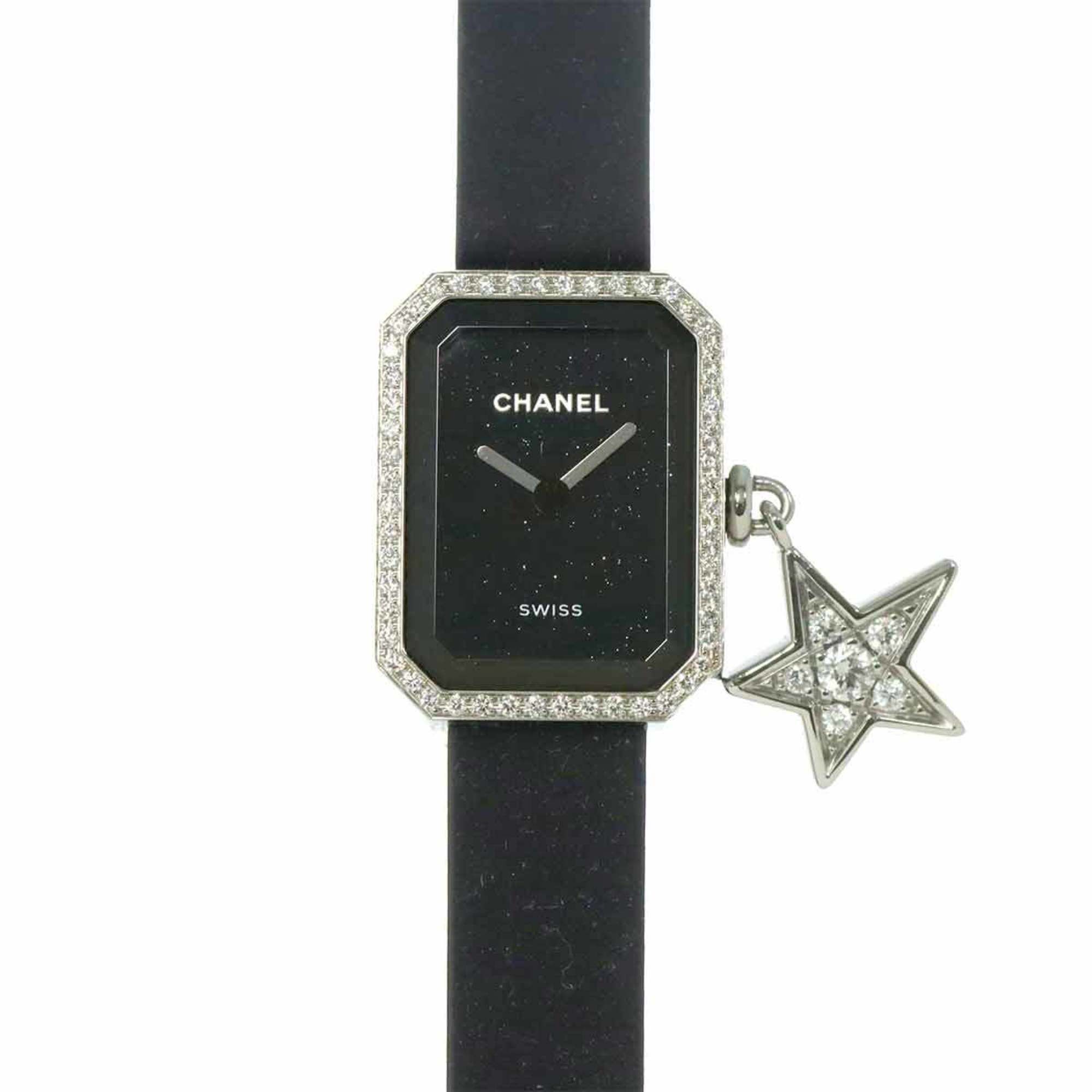 CHANEL Premiere Lucky Star H7943 Diamond Bezel Women's Black Quartz Watch