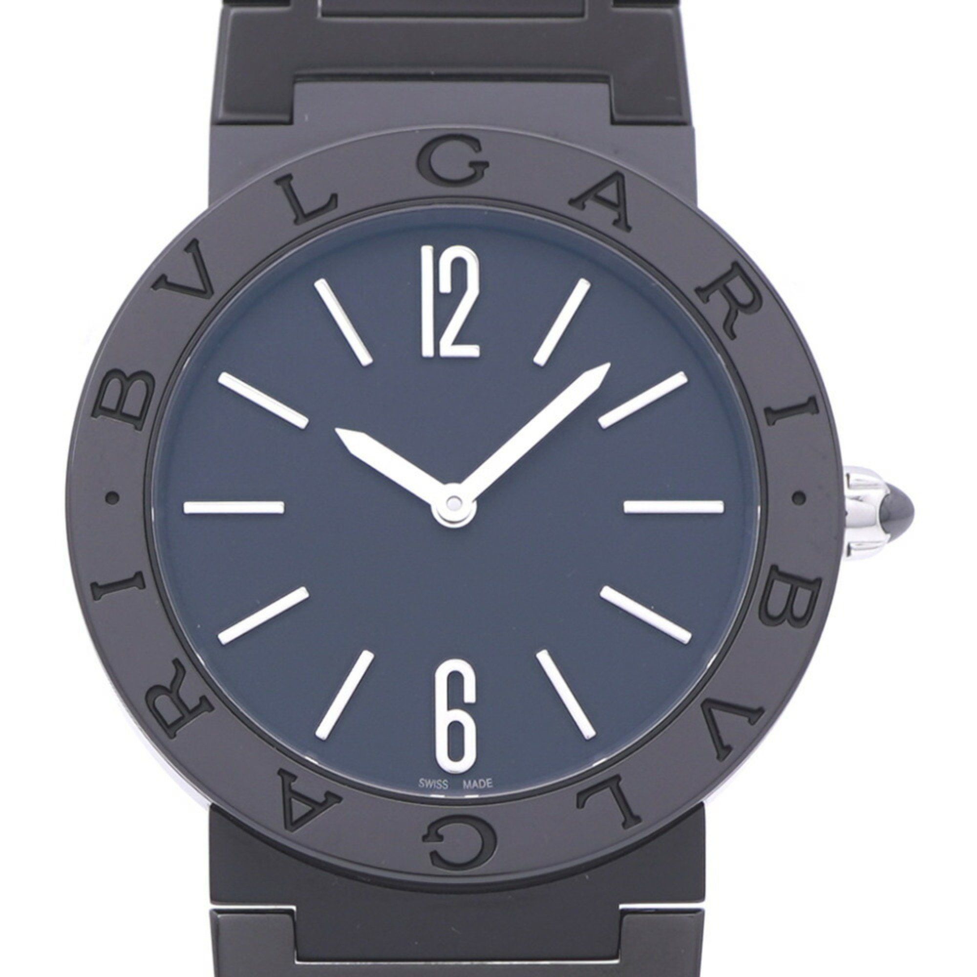 Like new Bvlgari Quartz Black DLC Coating BB33S Watch SS Dial 0175BVLGARI