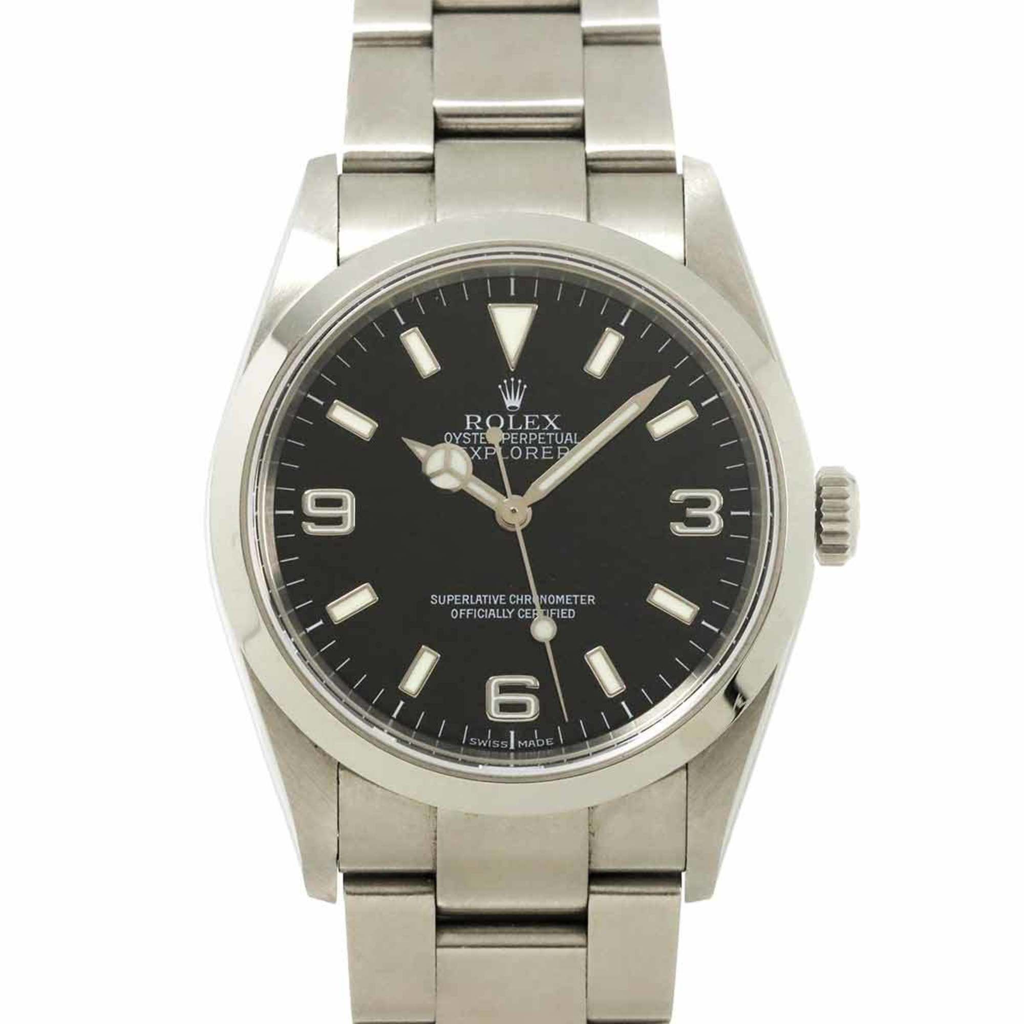 Rolex Explorer 1 114270 D-serialized Men's Watch, Black, Automatic,