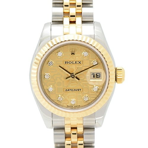 Rolex Watch Ladies Datejust 10P Diamond Automatic Y Series Computer Gold Dial SS x YG ROLEX 179143G