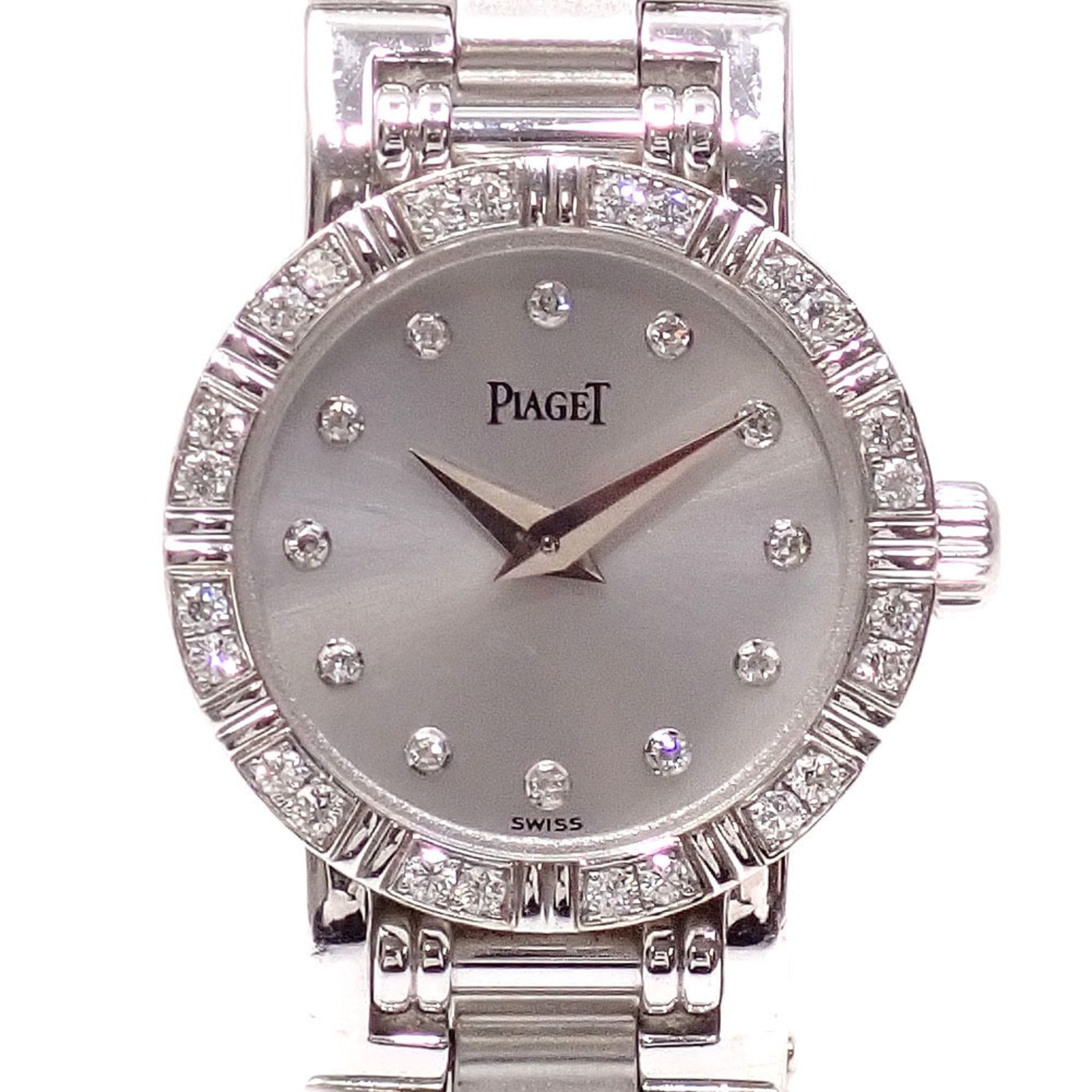 Piaget Mini Dancer Women's Watch, Quartz, WG 5964A, Battery-Operated, White Gold, 18K 750, Diamonds