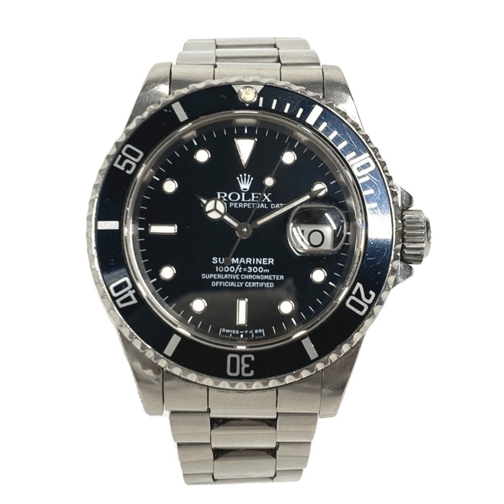 ROLEX Rolex 16610 Submariner Date Men's Watch S Series SS Black