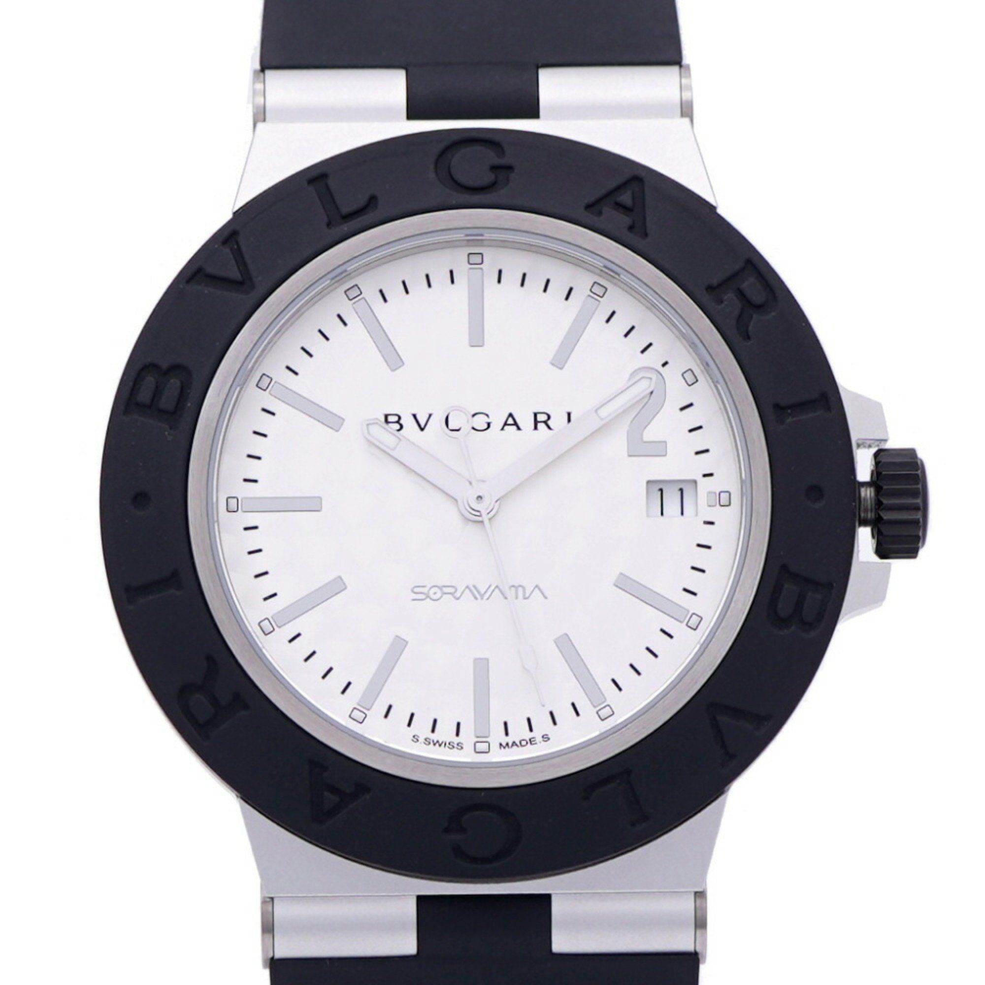 Like new Bvlgari Hajime Sorayama BB40AT Automatic Watch, Aluminum/Rubber, Silver, 1576BVLGARI Men's