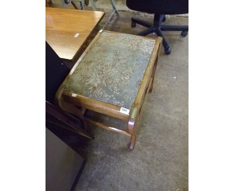 VINTAGE STOOL WITH UPHOLSTERED SEAT PAD