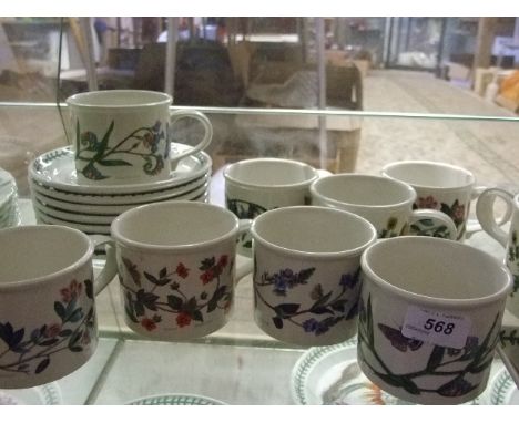 8 LARGE PORTMEIRION BOTANIC GARDEN CUPS AND SAUCERS