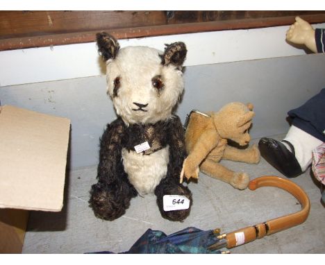 VINTAGE PANDA BEAR AND VINTAGE TEDDY BEAR PURSE