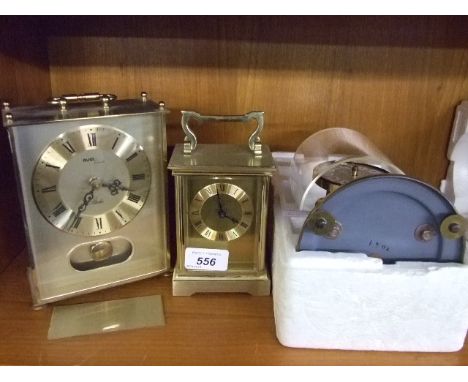 2 CARRIAGE CLOCKS AND 365 DAY CLOCK