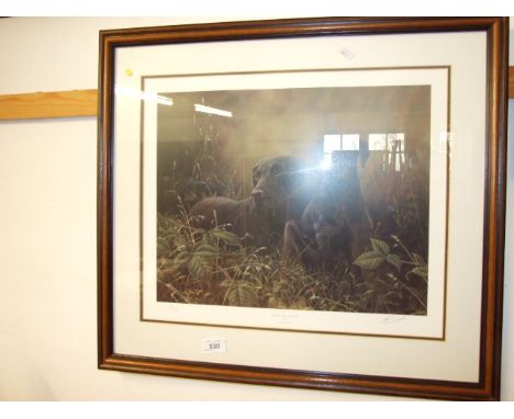 LTD EDITION PRINT (72/ 750) 'WATCH WITH MOTHER' (BLACK LABS) SIGNED IN THE MARGIN 