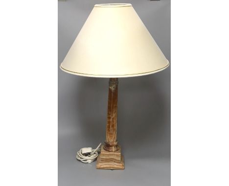 An onyx lamp with shade 68cm total height incl shade