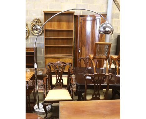 An Italian style chrome and reconstituted marble arc floor lamp, height 207cm