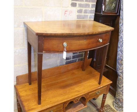 A George IV mahogany bowfront side table, width 92cm, depth 54cm, height 78cm
