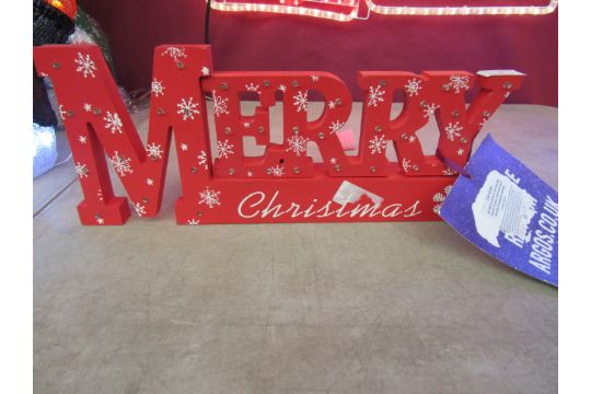 Argos Light Up Merry Christmas Sign Tested Working But Requires 2x Batteries