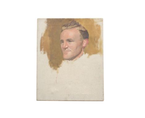 portrait of a gent, oil and pencil on canvas, unsigned, 40.5 x 50.5 cm