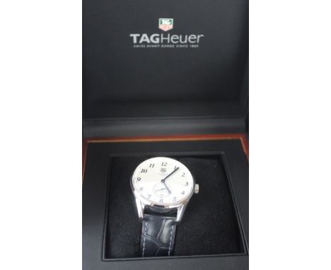 A Gentlemans Tag Heuer Carrera Calibre 6 Automatic watchThe circular dial with engine turned decoration, Roman numerals and s