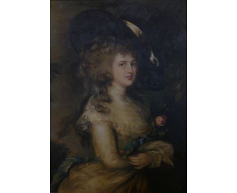 After Thomas Gainsborough (20th Century) - 'Portrait of Georgiana Duchess of Devonshire'Oil on canvas, 121x91cm, in elaborate