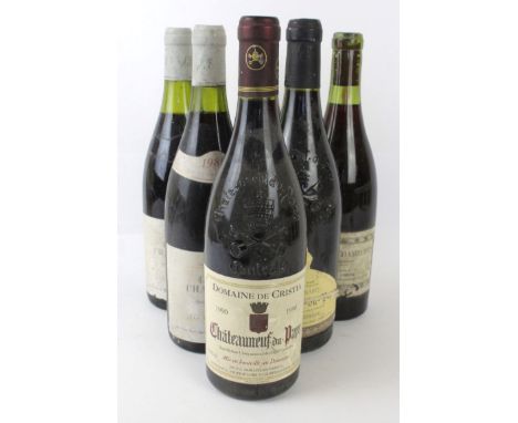 6 bottles interesting Mixed Lot Red Burgundy and Chateauneuf du PapeComprising I bottle from a 1950's Vintage - Grand Cru Cha