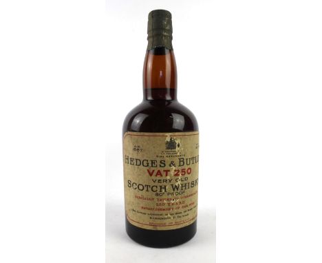 1 bottle Hedges & Butler 'VAT 250' very old Scotch Whisky 80° proof 'Specially Vatted to Commemorate 250 Years Establishment 