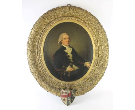 John Dowman (1750-1854) 'Portrait of Doctor William Ferdinand Blencowe'Of Lowick Hall, Coniston Water, oval oil on canvas, in