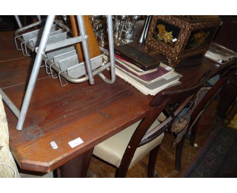 Pine refectory-style table, 68" long x 35" wide with matching bench seat